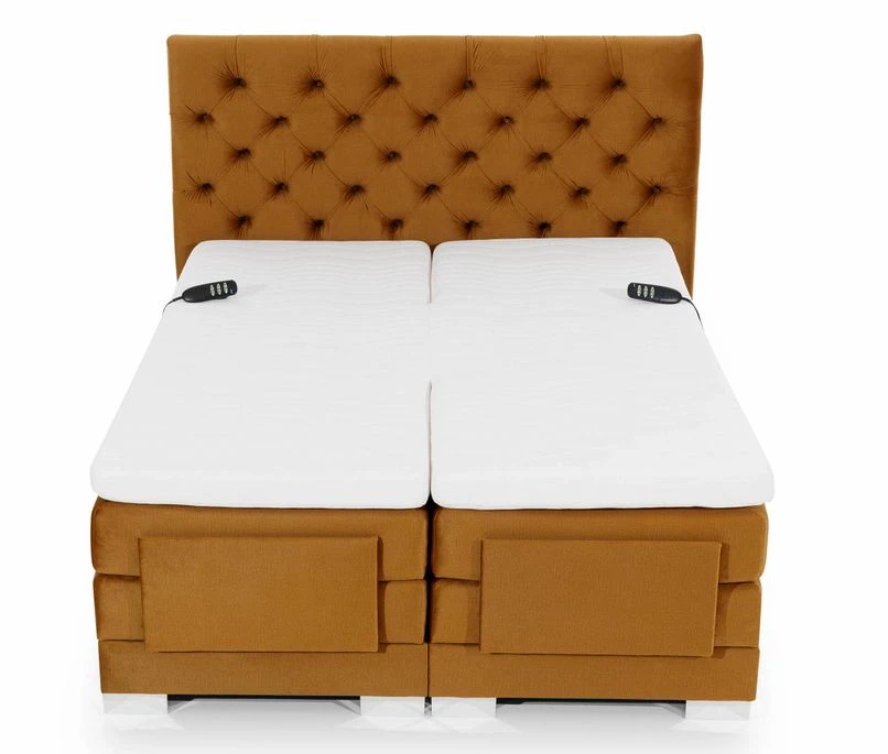Lit Continental électrique Velours Moutarde Avec Matelas Et Surmatelas Karmen 11 Lit Continental électrique Velours Moutarde Avec Matelas Et Surmatelas Karmen – Image 9
