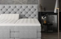 Lit Continental électrique Velours Noir Avec Matelas Et Surmatelas Karmen -Pas Cher Lit Magasin lit continental electrique velours noir avec matelas et surmatelas karmen 3666722727877 1427788