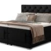 Lit Continental électrique Velours Noir Avec Matelas Et Surmatelas Karmen -Pas Cher Lit Magasin lit continental electrique velours noir avec matelas et surmatelas karmen 3666722727877 1427789