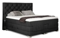 Lit Continental électrique Velours Noir Avec Matelas Et Surmatelas Karmen -Pas Cher Lit Magasin lit continental electrique velours noir avec matelas et surmatelas karmen 3666722727877 1427790