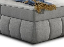 Lit Continental Matelassé Tissu Gris Clair Florencia -Pas Cher Lit Magasin lit continental matelasse tissu gris clair florencia 3666722600484 1396487