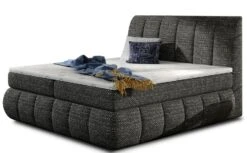 Lit Continental Matelassé Tissu Noir Chiné Florencia