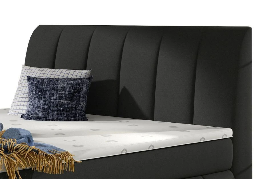 Lit Continental Matelassé Tissu Noir Florencia 4 Lit Continental Matelassé Tissu Noir Florencia – Image 2