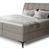 Lit Continental Moderne Avec Matelas Velours Beige Brato