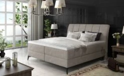 Lit Continental Moderne Avec Matelas Velours Beige Brato 11 Lit Continental Moderne Avec Matelas Velours Beige Brato -Pas Cher Lit Magasin lit continental moderne avec matelas velours beige brato 3666722990578 1424391