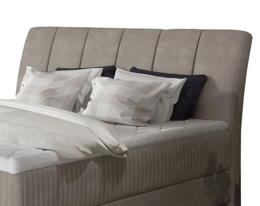 Lit Continental Moderne Avec Matelas Velours Beige Brato 4 Lit Continental Moderne Avec Matelas Velours Beige Brato – Image 3