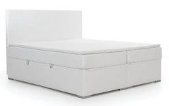 Lit Continental Simili Cuir Beige Clair Avec Matelas Et Surmatelas Louna -Pas Cher Lit Magasin lit continental simili cuir beige clair avec matelas et surmatelas louna 3666722634939 1422930