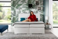 Lit Continental Simili Cuir Beige Clair Avec Matelas Et Surmatelas Louna -Pas Cher Lit Magasin lit continental simili cuir beige clair avec matelas et surmatelas louna 3666722634939 1422938