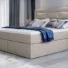 Lit Continental Tissu Beige Clair Balore