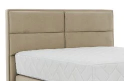 Lit Continental Tissu Beige Tiempo Avec Matelas 30 Cm En Latex Et Pied Métal Noir -Pas Cher Lit Magasin lit continental tissu beige tiempo avec matelas 30 cm en latex et pied metal noir 5904484022914 1397821