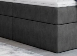 Lit Continental Tissu Gris Foncé Balore -Pas Cher Lit Magasin lit continental tissu gris fonce balore 3666722602006 1396203