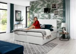 Lit Continental Tissu Marron Avec Matelas Et Surmatelas Louna -Pas Cher Lit Magasin lit continental tissu marron avec matelas et surmatelas louna 3666722634700 1423005