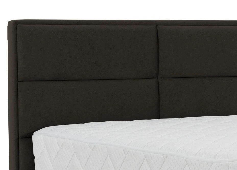 Lit Continental Tissu Marron Tiempo Avec Matelas 30 Cm En Latex Et Pied Métal Noir 5 Lit Continental Tissu Marron Tiempo Avec Matelas 30 Cm En Latex Et Pied Métal Noir – Image 3