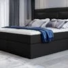 Lit Continental Tissu Noir Balore
