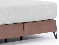 Lit Continental Tissu Rose Tiempo Avec Matelas 30 Cm En Latex Et Pied Métal Noir -Pas Cher Lit Magasin lit continental tissu rose tiempo avec matelas 30 cm en latex et pied metal noir 5904484023409 1397852