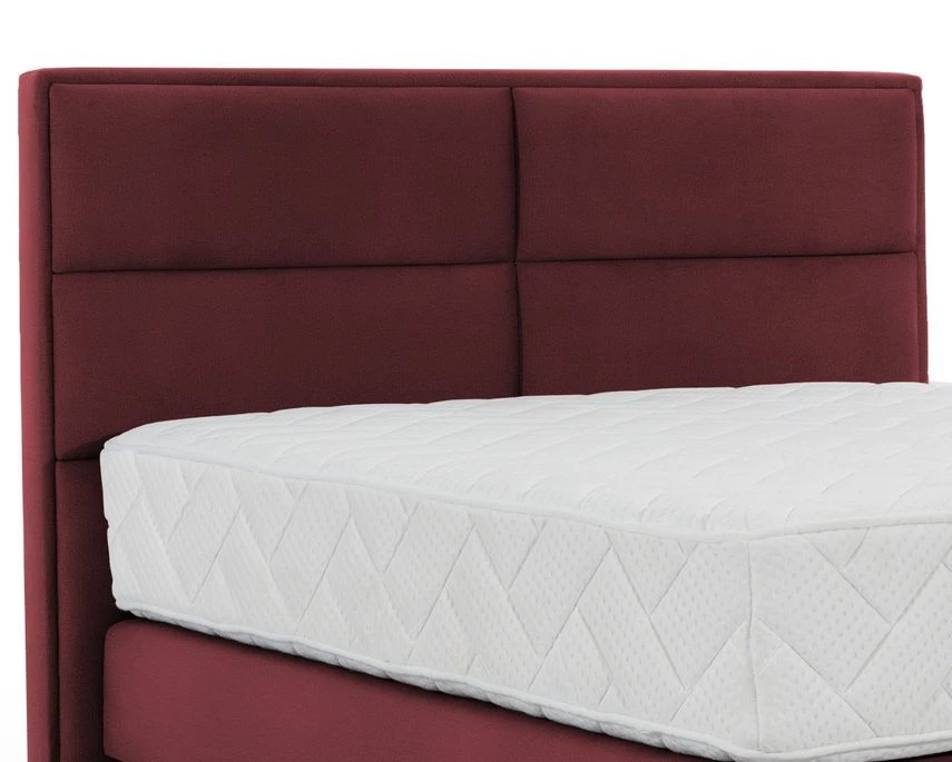 Lit Continental Velours Bordeaux Tiempo Avec Matelas 30 Cm En Latex Et Pied Metal Noir 5 Lit Continental Velours Bordeaux Tiempo Avec Matelas 30 Cm En Latex Et Pied Metal Noir – Image 3