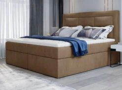 Lit Continental Velours Marron Clair Balore