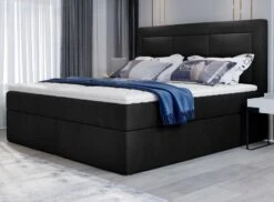 Lit Continental Velours Noir Balore