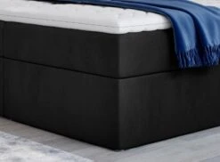 Lit Continental Velours Noir Balore 16 Lit Continental Velours Noir Balore -Pas Cher Lit Magasin lit continental velours noir balore 3666722600903 1396391