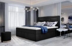 Lit Continental Velours Noir Balore 17 Lit Continental Velours Noir Balore -Pas Cher Lit Magasin lit continental velours noir balore 3666722600903 1396392