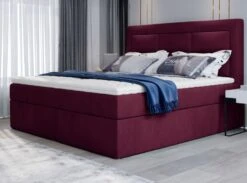 Lit Continental Velours Prune Balore