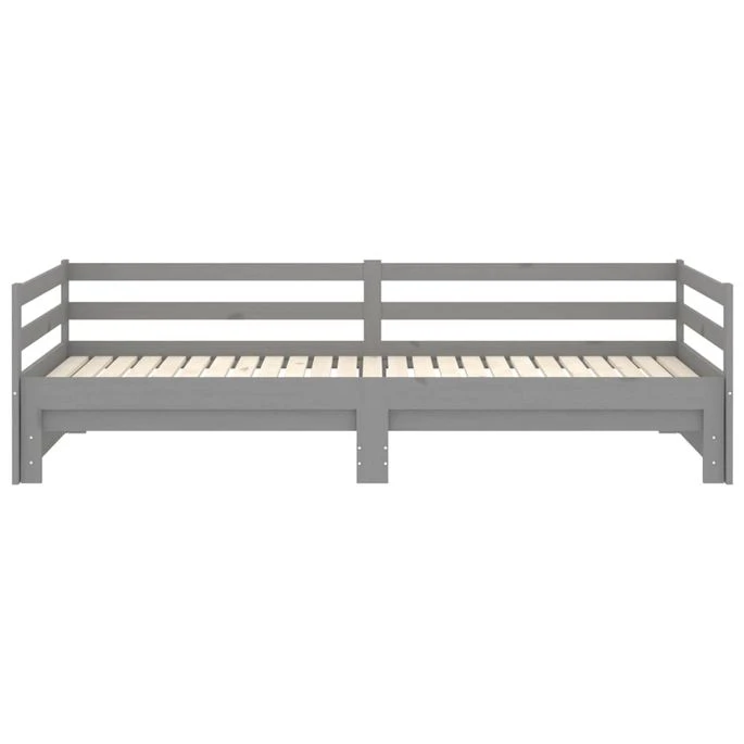 Lit Coulissant Gris Bois De Pin Massif 2x(90x200) Cm 3 9 Lit Coulissant Gris Bois De Pin Massif 2x(90x200) Cm 3 – Image 7