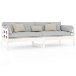 Lit De Jour Blanc Bois De Pin Massif 80x200 Cm -Pas Cher Lit Magasin lit de jour blanc bois de pin massif 80x200 cm 8720287073413 1488598