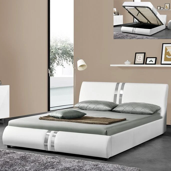 Lit Design Blanc Musty 140x190 Cm 4 Lit Design Blanc Musty 140x190 Cm – Image 2