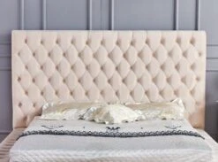 Lit Design Capitonné Velours Beige Clair Kouma 140x190 Cm -Pas Cher Lit Magasin lit design capitonne velours beige clair kouma 140x190 cm 3666722911573 1479473