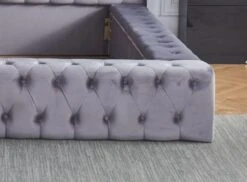 Lit Design Capitonné Velours Gris Kouma 160x200 Cm -Pas Cher Lit Magasin lit design capitonne velours gris kouma 160x200 cm 3666722911504 1479496