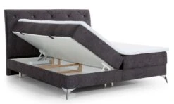 Lit Design Continental Avec Tête De Lit Capitonnée Strass Tissu Gris Anthracite Banky -Pas Cher Lit Magasin lit design continental avec tete de lit capitonnee strass tissu gris anthracite banky 3666722602679 1397534