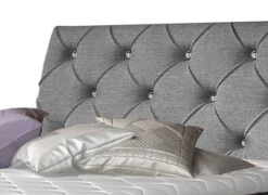 Lit Design Continental Avec Tête De Lit Capitonnée Strass Tissu Gris Banky -Pas Cher Lit Magasin lit design continental avec tete de lit capitonnee strass tissu gris banky 3666722602037 1397560