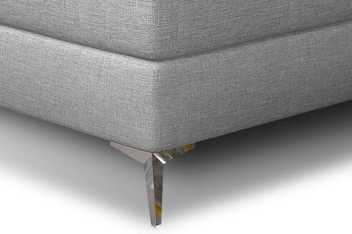 Lit Design Continental Avec Tête De Lit Capitonnée Strass Tissu Gris Clair Banky 6 Lit Design Continental Avec Tête De Lit Capitonnée Strass Tissu Gris Clair Banky – Image 4