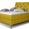 Lit Design Continental Avec Tête De Lit Capitonnée Strass Tissu Jaune Banky -Pas Cher Lit Magasin lit design continental avec tete de lit capitonnee strass tissu jaune banky 3666722601009 1397539