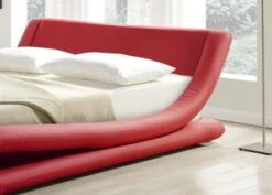 Lit Design Rouge Paula 140 -Pas Cher Lit Magasin lit design rouge paula 140 3760218317709 24100