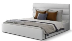 Lit Design Simili Cuir Blanc Avec Coffre De Rangement Klarina