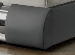 Lit Design Coffre 140x190 Cm Similicuir Gris Et Métal Ange -Pas Cher Lit Magasin lit design similicuir gris et metal ange 140x190 cm 3666722576376 589795