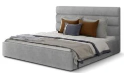 Lit Design Tissu Gris Clair Klarina