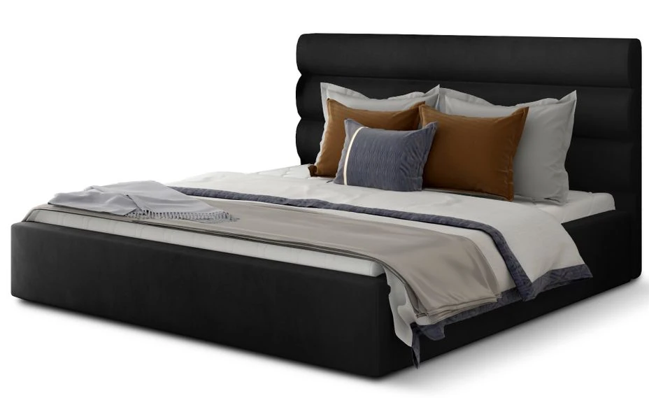 Lit Design Velours Noir Klarina 3 Lit Design Velours Noir Klarina