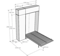 Lit Escamotable 120x190 Cm Avec 1 Colonne De Rangement 2 Meubles Hauts Bois Blanc Kanto -Pas Cher Lit Magasin lit escamotable 120x190 cm avec 1 colonne de rangement 2 meubles hauts bois blanc kanto 8050598027219 1317864