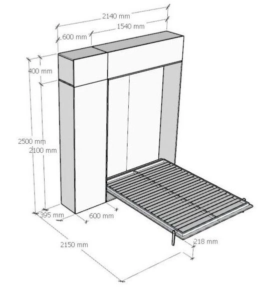 Lit Escamotable 140x190 Cm Avec 1 Colonne De Rangement 2 Meubles Hauts Bois Blanc Kanto 8 Lit Escamotable 140x190 Cm Avec 1 Colonne De Rangement 2 Meubles Hauts Bois Blanc Kanto – Image 6