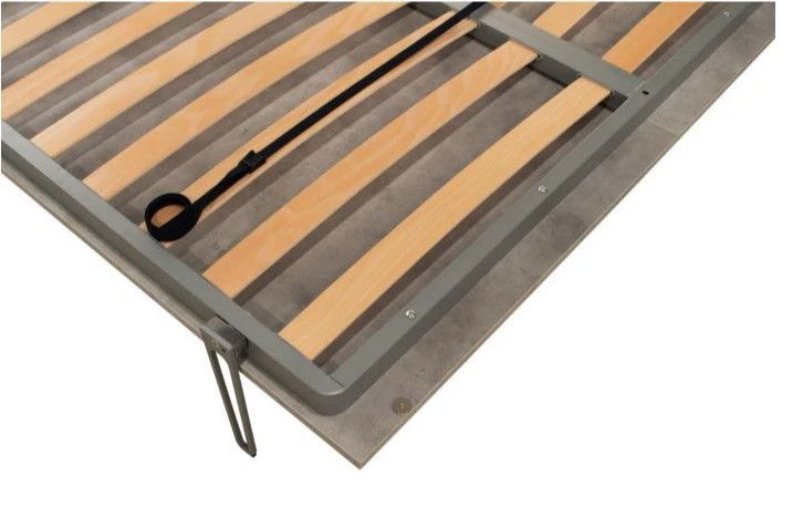 Lit Escamotable 140x190 Cm Avec 1 Colonne De Rangement 2 Meubles Hauts Bois Noyer Kanto 5 Lit Escamotable 140x190 Cm Avec 1 Colonne De Rangement 2 Meubles Hauts Bois Noyer Kanto – Image 3