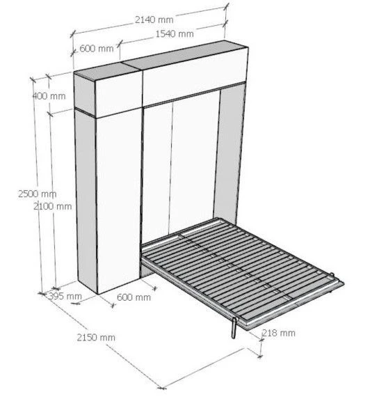Lit Escamotable 140x190 Cm Avec 1 Colonne De Rangement 2 Meubles Hauts Bois Noyer Kanto 12 Lit Escamotable 140x190 Cm Avec 1 Colonne De Rangement 2 Meubles Hauts Bois Noyer Kanto – Image 10
