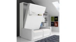 Lit Escamotable 140x190 Cm Avec Canapé Et étagère Modula -Pas Cher Lit Magasin lit escamotable 140x190 cm avec canape et etagere modula 3666722072113 251665