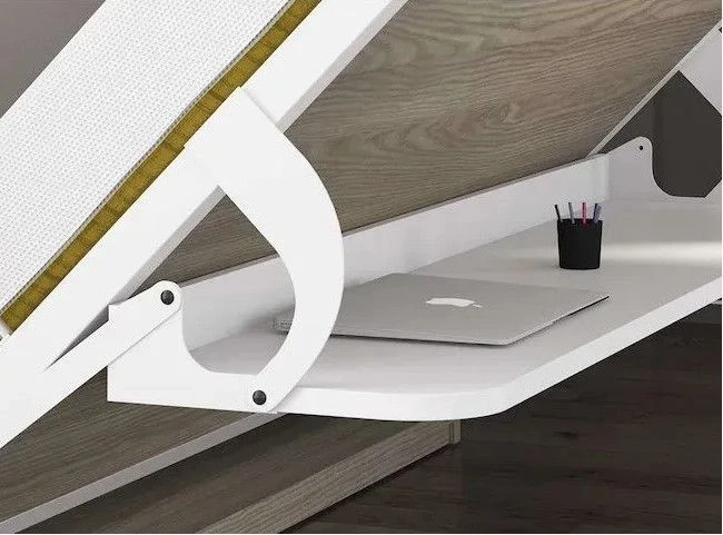 Lit Escamotable 90x180 Cm Avec Bureau Et Bibliothèque Spacio 5 Lit Escamotable 90x180 Cm Avec Bureau Et Bibliothèque Spacio – Image 3