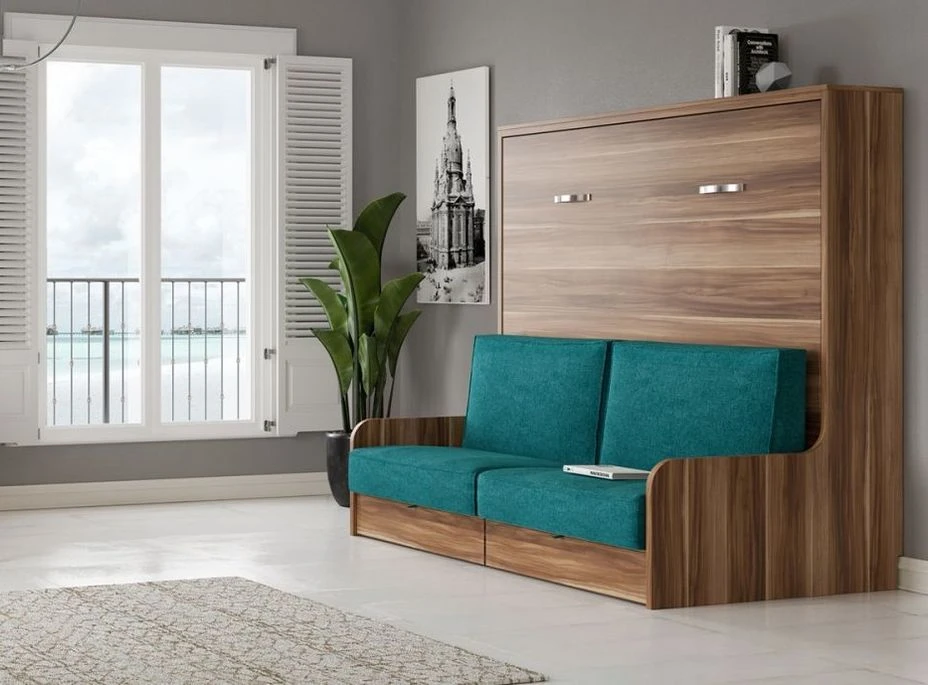 Lit Escamotable Autoporteur Horizontal 140x200 Cm Avec Canapé Tissu Kalian 3 Lit Escamotable Autoporteur Horizontal 140x200 Cm Avec Canapé Tissu Kalian