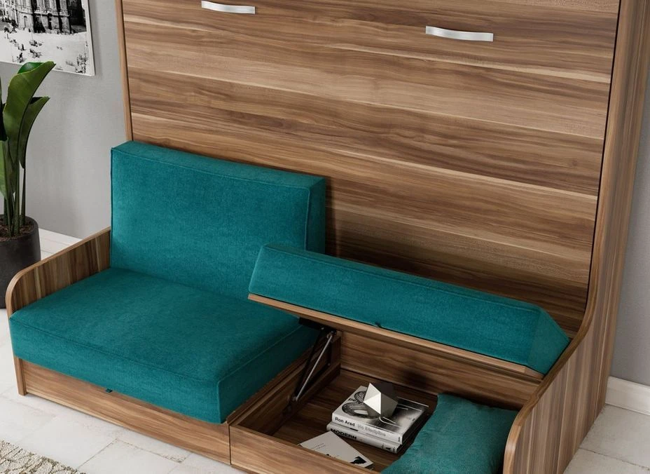 Lit Escamotable Autoporteur Horizontal 140x200 Cm Avec Canapé Tissu Kalian 5 Lit Escamotable Autoporteur Horizontal 140x200 Cm Avec Canapé Tissu Kalian – Image 3