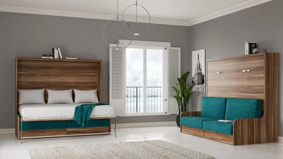 Lit Escamotable Autoporteur Horizontal 140x200 Cm Avec Canapé Tissu Kalian 6 Lit Escamotable Autoporteur Horizontal 140x200 Cm Avec Canapé Tissu Kalian – Image 4