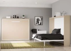 Lit Escamotable Horizontal 140x190 Cm Paula Cadre Métallique - Haut De Gamme