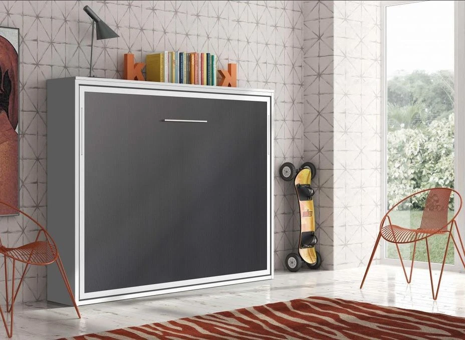 Lit Escamotable Horizontal 140x200 Cm Gris Anthracite Valok 3 Lit Escamotable Horizontal 140x200 Cm Gris Anthracite Valok